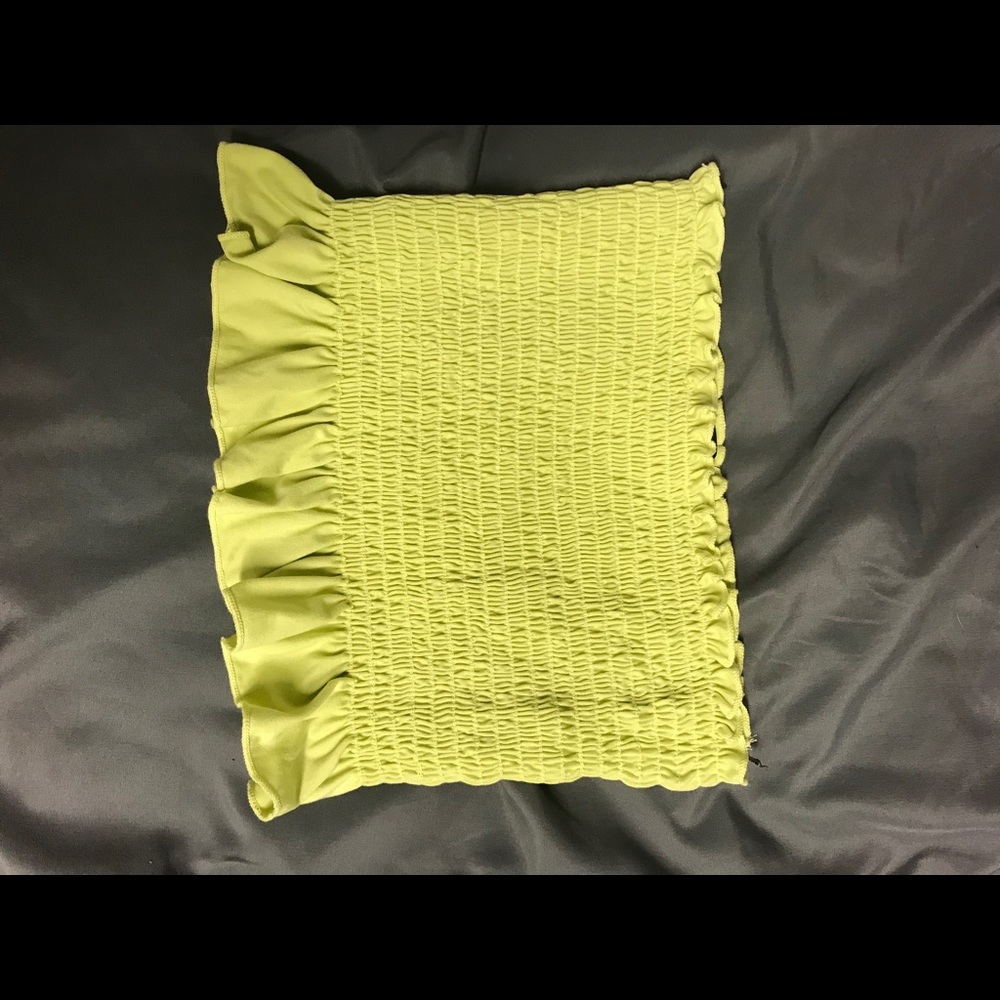 pastel green smocked tube top